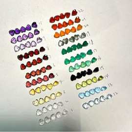 天然红石榴黄晶紫晶蓝托帕橄榄石红黑绿玛瑙绿玛瑙心形5*5毫米首