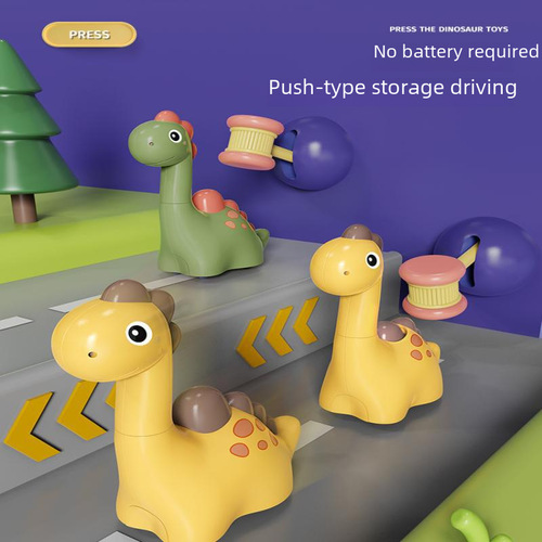 Retro Style Dinosaur Pressed Backspring Toy Car Micro Brachiosaurus Pressed Toy Baby Learning to Crawl Maternal and Child Wholesale