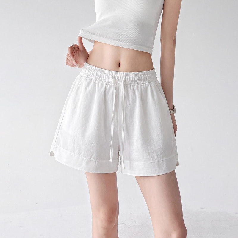 White Ice Silk Yamamoto Quick-Dry Shorts for Women, Summer 2026 New Style, Casual Loose Fit, Plus-Size Five-Point Sports Shorts White Ice Silk Yamamoto Quick-Dry Shorts for Women, Summer 2026 New Style, Casual Loose Fit, Plus-Size Five-Point Sports Shorts