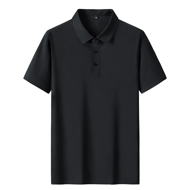 Camiseta de hielo de manga corta clásica multicolor de manga corta de verano nueva camiseta transpirable para hombres de negocios ligero con solapa absorbente de sudor