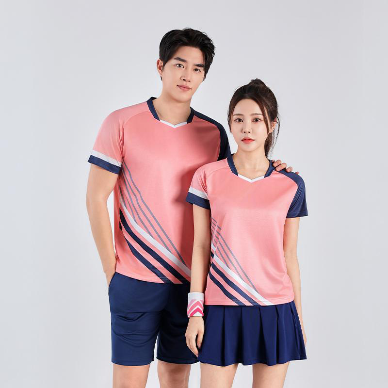Children's Badminton Suit Table Tennis Suit Quick-drying Women's Short-sleeved Volleyball Suit Tennis Suit Men's Adult Sportswear
