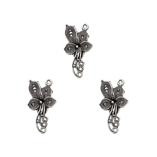 DIY Zinc Alloy Accessories Flower Pendant Simple Necklace Earrings Beaded Bracelet Keychain Pendant