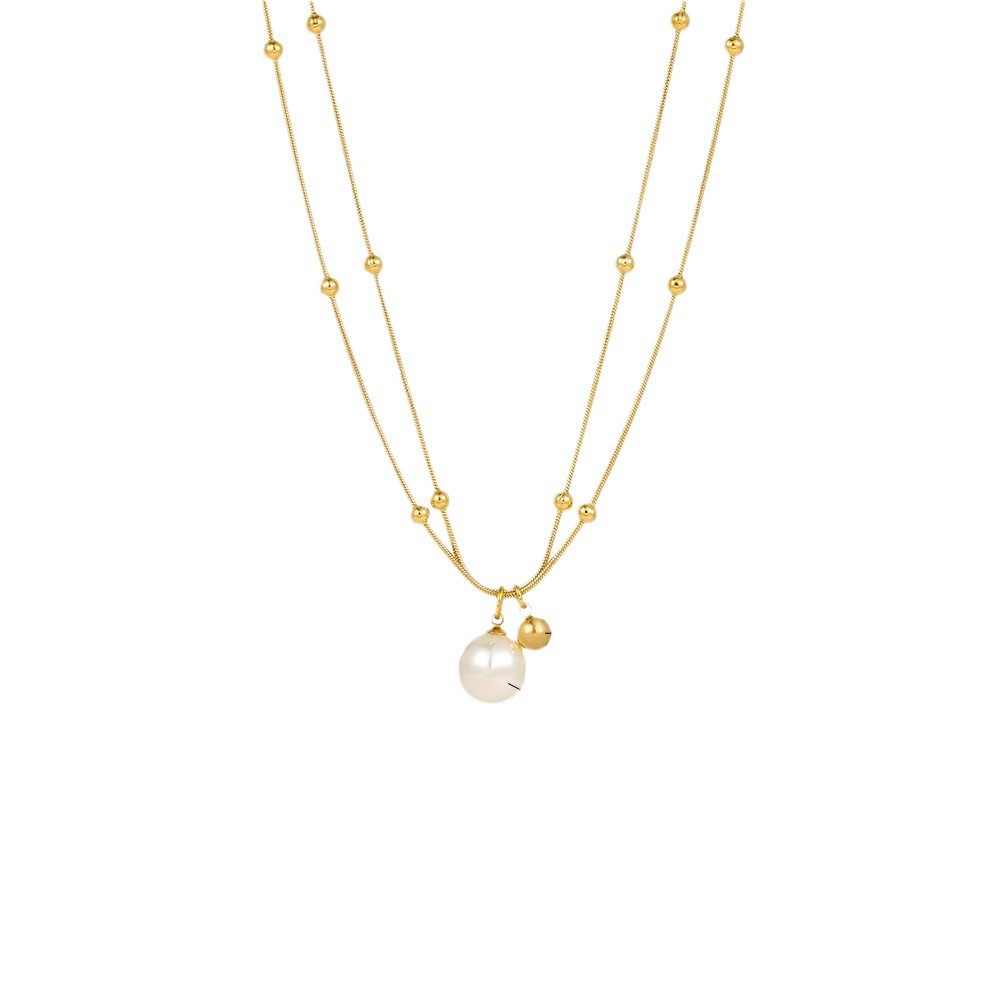 Collier à pendentif perle double rang bijou tendance_voghion.com