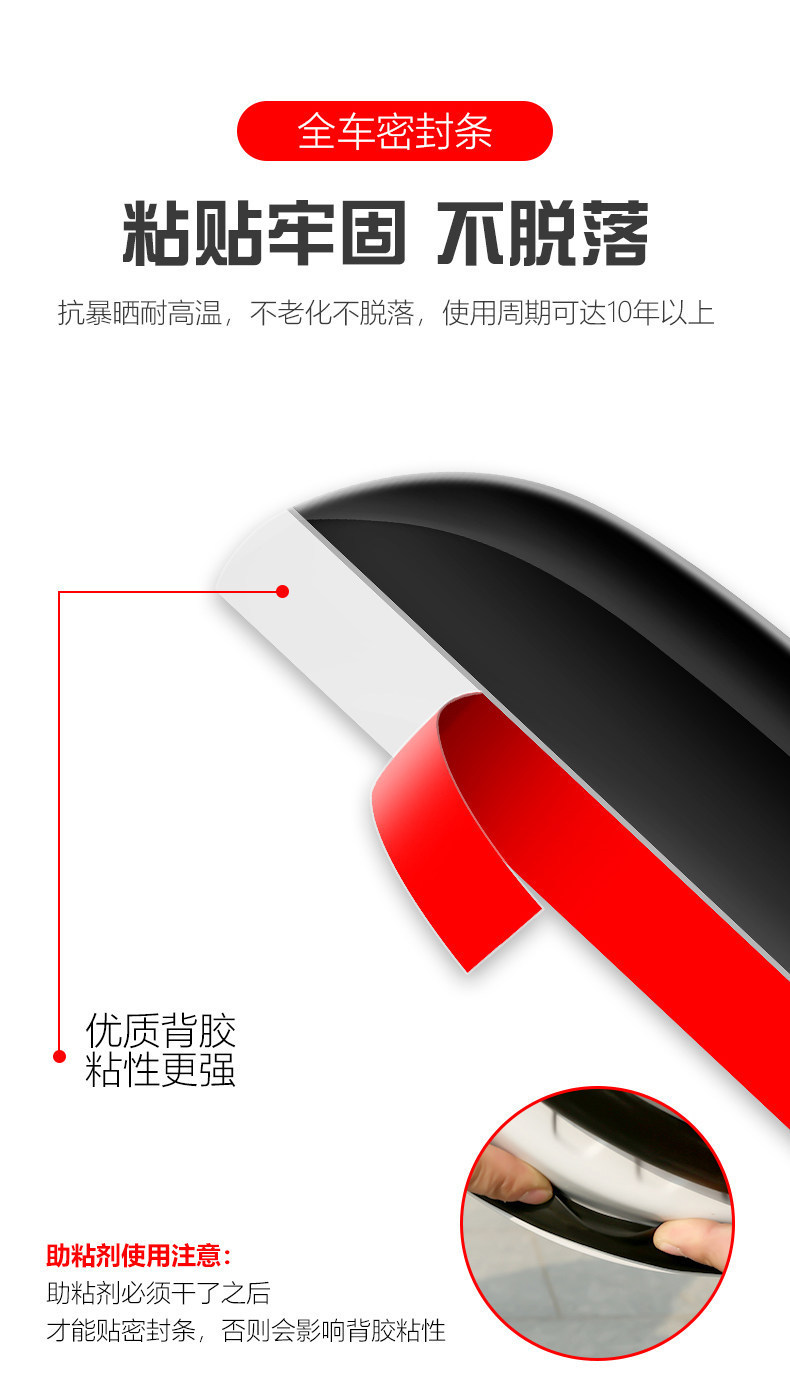 Haval Great Dog Car Door Soundproof Sealing Strip, Full Door Edge Dustproof, Water-Repellent, Noise Reduction, Retrofit Accessories Rubber Strip