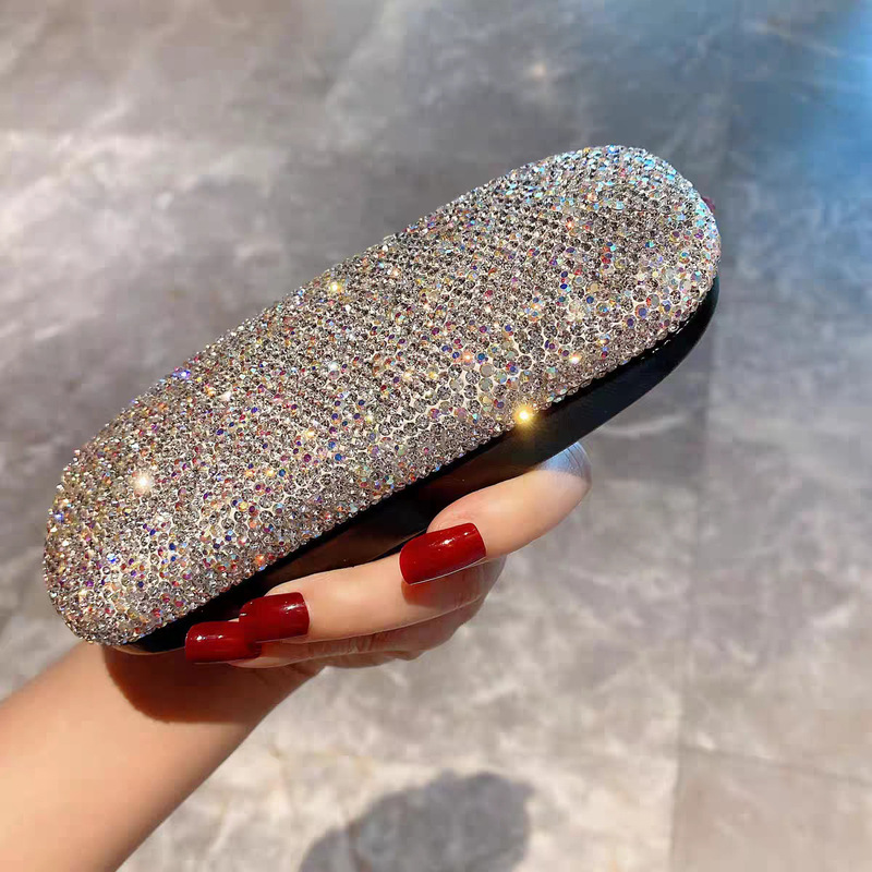 Cross-border Light Luxury Diamond-encrusted Glasses Box Storage Box Men's Fashion Korean Student Simple Personalized Myopia Glasses Box