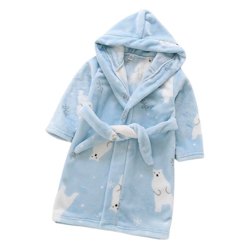 Осенне-зимняя детская Ночная сорочка фланелевый Халат Детская домашняя одежда Детская домашняя пижама А