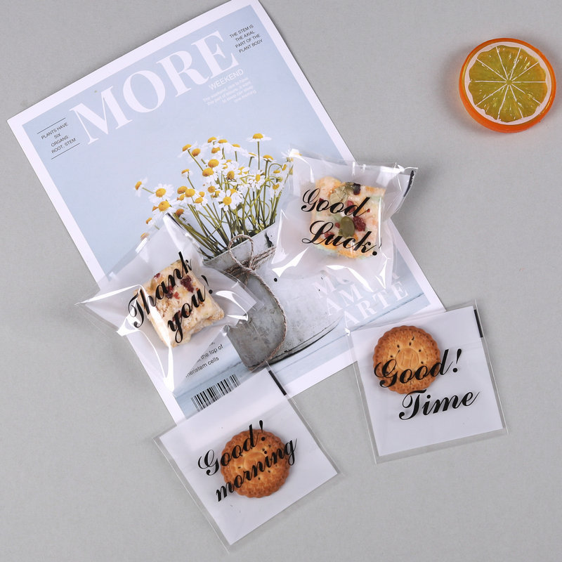 Snowflake-shaped Ins English letter candy, peanut brittle, self-made milk date, self-adhesive baking packaging bag, cookie snack bag