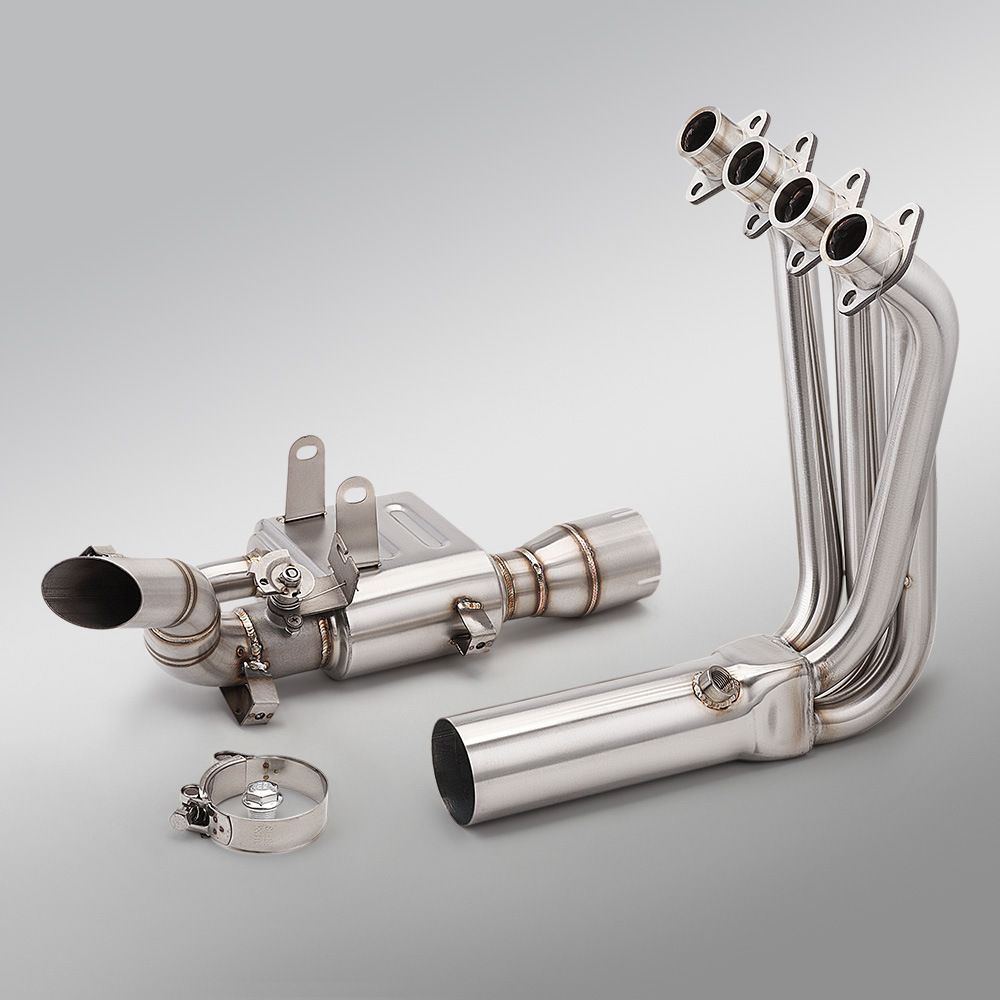 Suitable for Motorcycle Qianjiang Sai 421 Stainless Steel Dual-Channel Valve Back-Pressure Box Front Exhaust Pipe Non-Destructive Installation