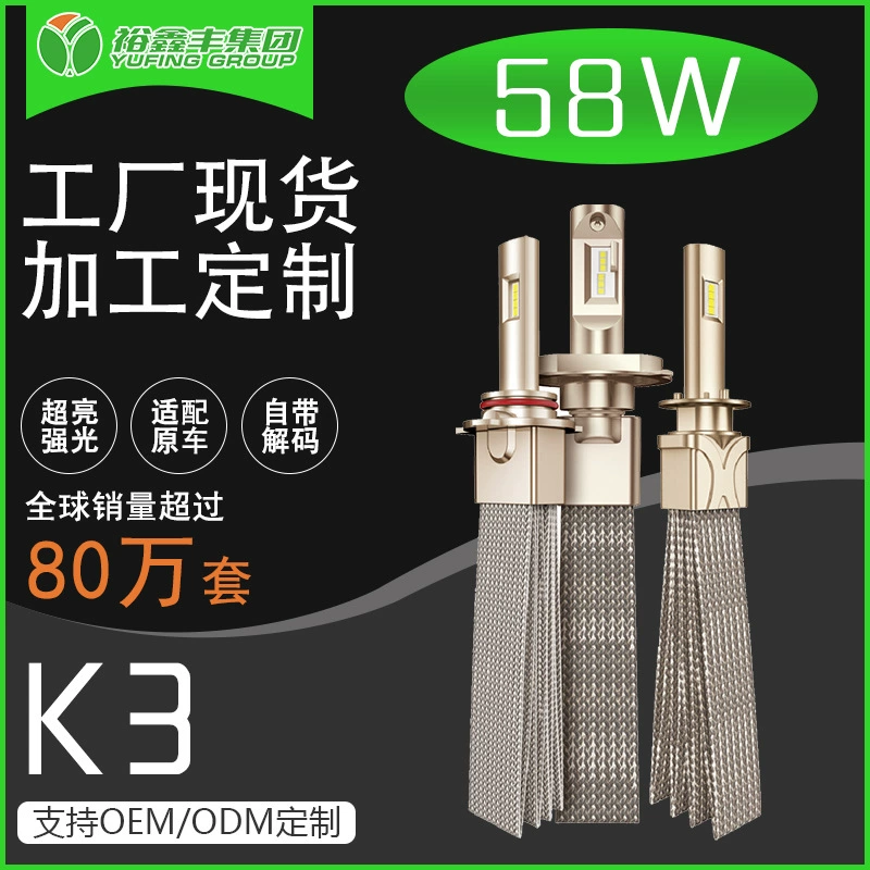 Трансграничные мощные Автомобильные светодиодные фары, Модернизированная и Модифицированная медная оплетка с рассеивающими тепло фарами, Автомобильные светодиодные фонари