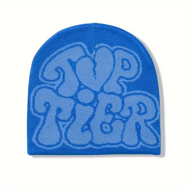 Jacquard letters TOPTIER knitted hat-khaki Jacquard letters TOPTIER knitted hat-blue