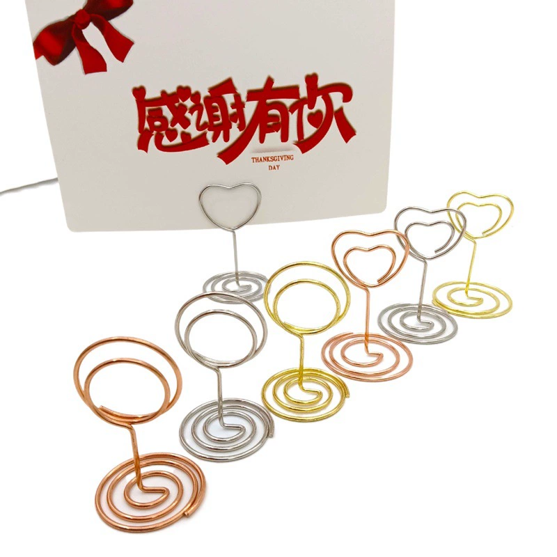 Металлический держатель для визитных карточек, держатель для этикеток, круглый настольный держатель для заметок, держатель для фотографий, вертикальный держатель для сообщений, украшения