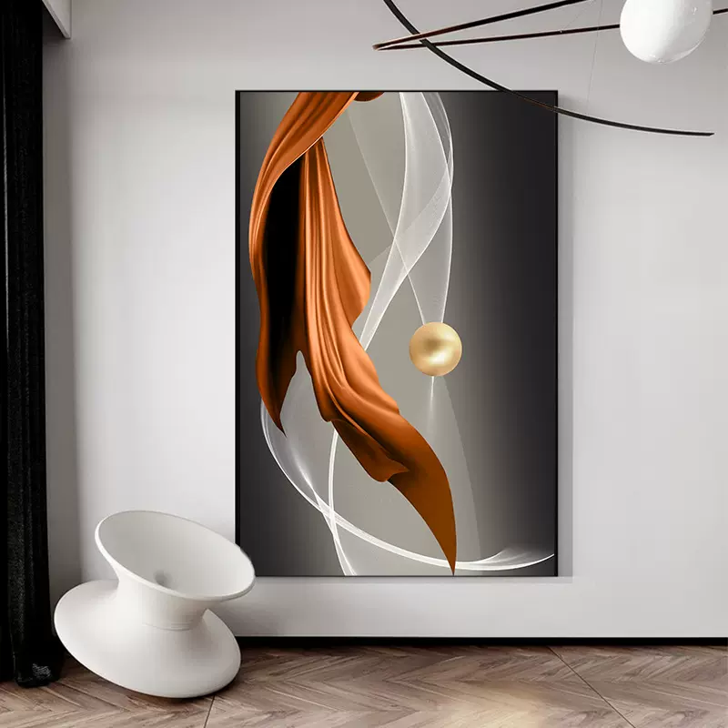 现代简约大气客厅装饰画抽象挂画沙发背景墙画晶瓷玄关巨幅落地画