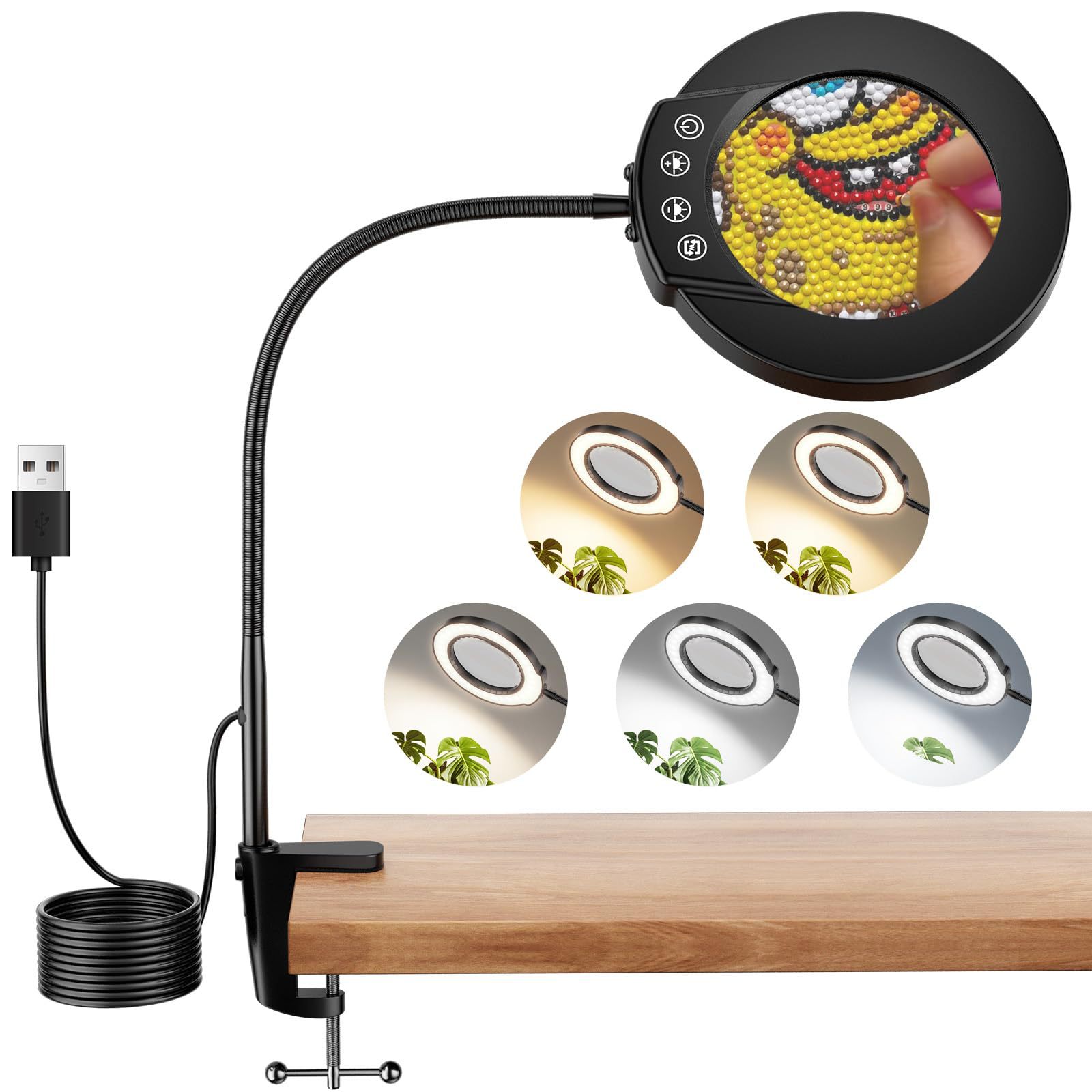 万向管美甲放大镜灯维修工作折叠桌面护眼台灯美甲美睫纹绣美容灯