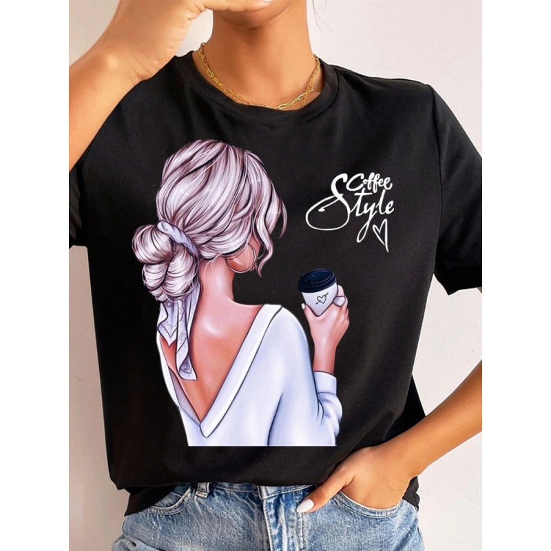 [Código europeu transfronteiriço] T camisa feminina harajuku moda camiseta feminina
