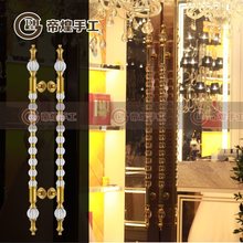 玻璃门水晶大拉手现代欧式豪华酒店大门把手钛金玫瑰金仿古铜
