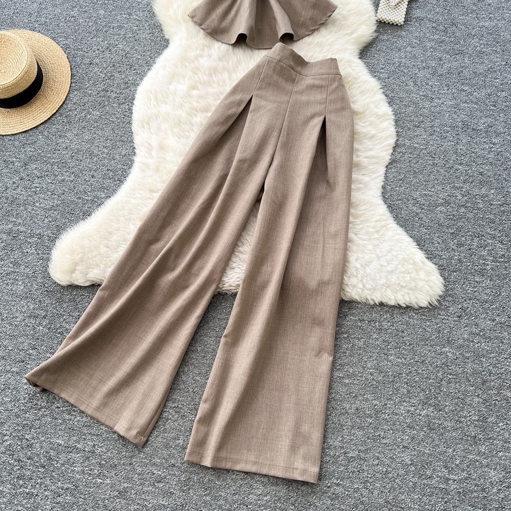 Minimalist Women's Summer Commuter Suit High Waisted Two Piece Set_voghion.com