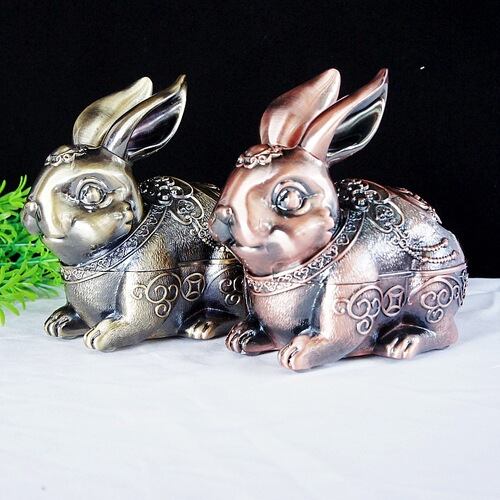 Golden toad, jade, rabbit, dragon, turtle, tiger ashtray model metal craft home furnishings living room tea room gift souvenir