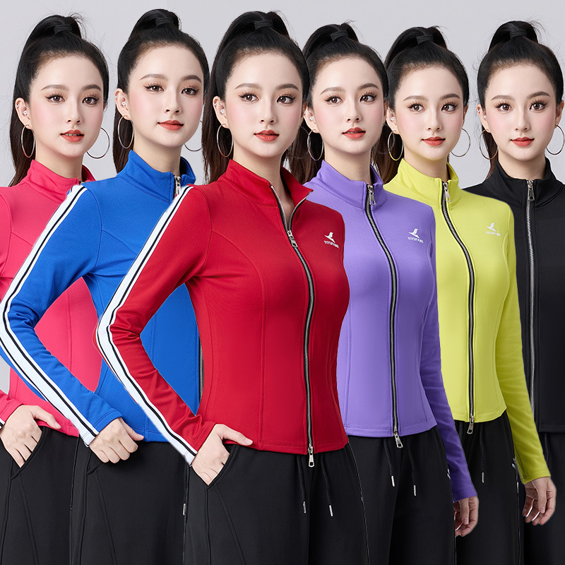 Autumn and Winter New Velvet Stand-Up Collar Full Zipper Slim Casual Sports Top Cardigan-Ym2548