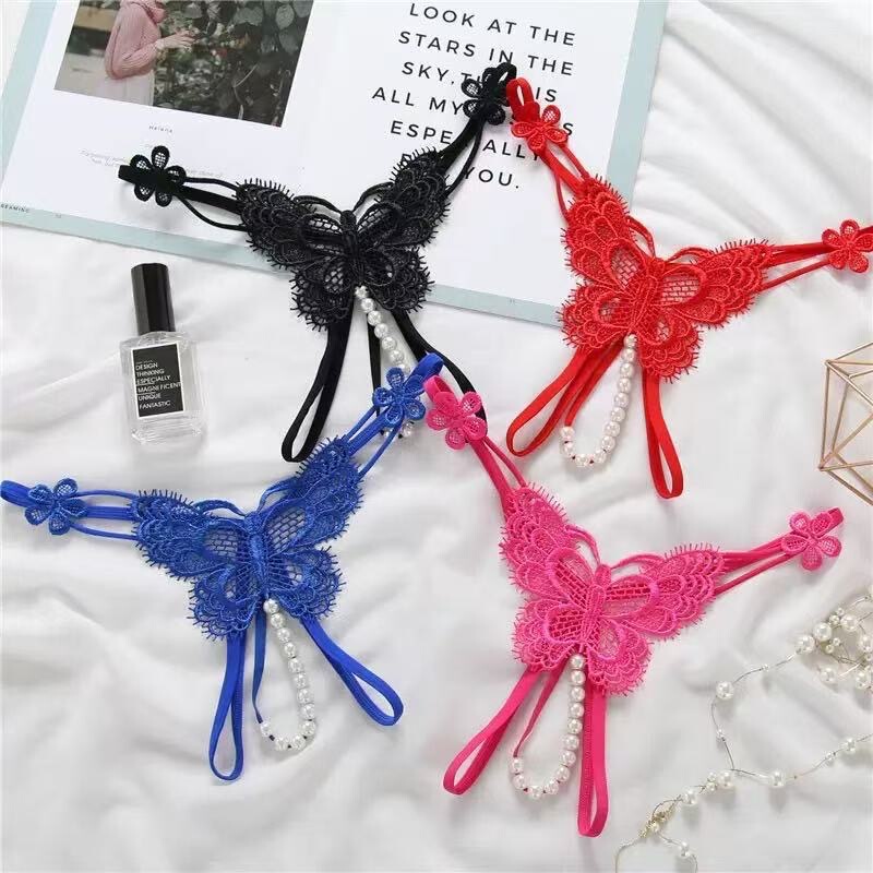 Cross-Border Erotic Lingerie for Women, Open-Crotch Thong with Embroidery, Hollow-Out Design, Seductive Massage Pearl Thong, Transparent Open-Crotch T-Pants Cross-Border Erotic Lingerie for Women, Open-Crotch Thong with Embroidery, Hollow-Out Design, Seductive Massage Pearl Thong, Transparent Open-Crotch T-Pants