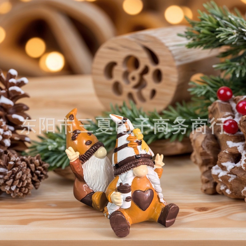 クロスボーダーバレンタインデーギフトコーヒーダブルノームクリスマス樹脂工芸品装飾品家の装飾デスクトップ|undefined