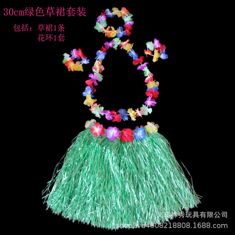 1 Hula guirnalda espectáculo Hawaiian hierba falda longitud 30cm