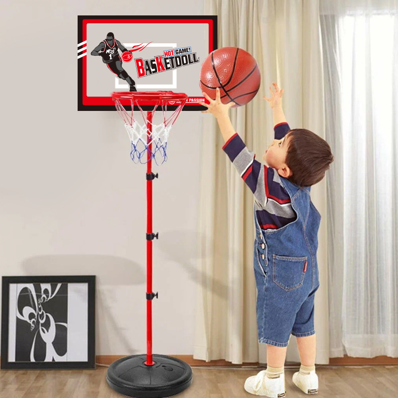 Amazon Specializes in Children's Indoor Basketball Stand Can Be Raised and Lowered Without Punching, Shopping Mall Kindergarten Basketball Board Toy Basket Frame