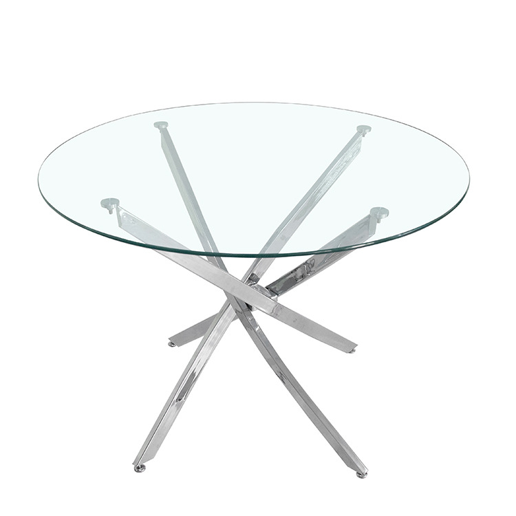 Mesa de comedor de vidrio Amazon mesa moderna minimalista sala de estar mesa de comedor de vidrio temperado redonda para 4 personas