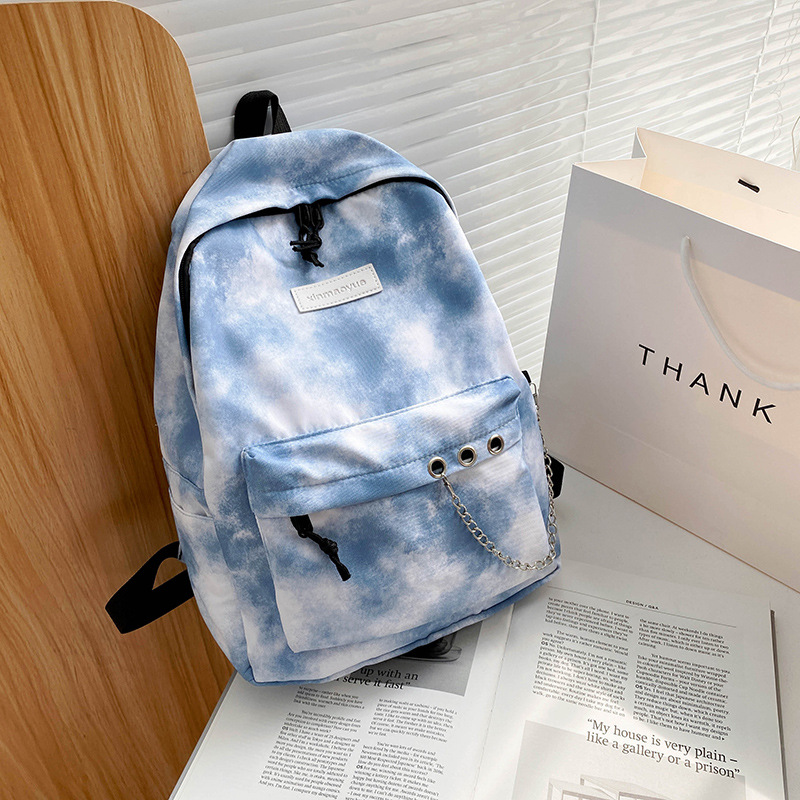 Mochila escolar de gran capacidad, bolso femenino, versión coreana, mochila para estudiantes de secundaria, mochila de viaje Mori tie-dye