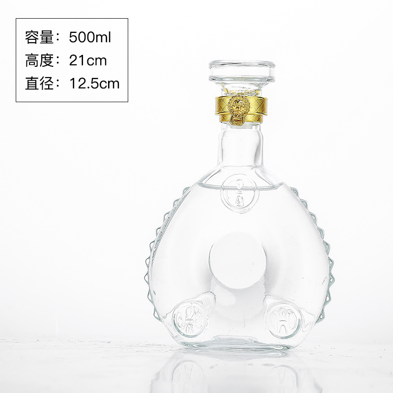 卸売り高白料ガラス瓶空酒瓶500ml低価格白酒瓶黄酒瓶薬酒瓶セット|undefined
