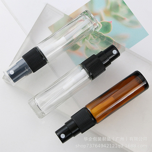 Perfume spray glass bottle 10ml transparent brown toner sunscreen spray sample bottle cosmetic bottle