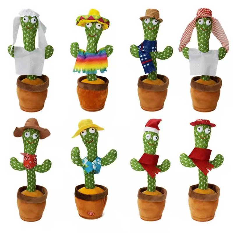 Nuevo canto y baile cactus arena tallado Twist música canción hablando creativo divertido juguete de peluche eléctrico
