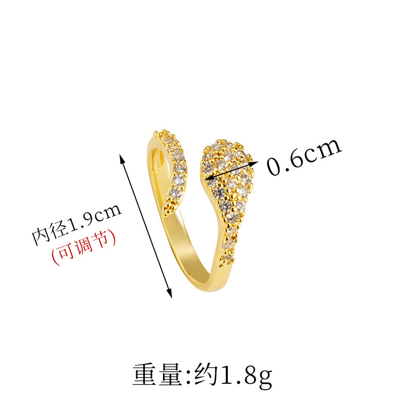 Gufa Sha Gold Zodiac Serpente Personalidad Joyas Collar pendientes de orejas Anillo de la mujer doblado Año de la Serpente Accesorios versátiles