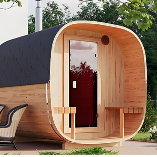 Production of Fashionable 2-Person Outdoor Cube Sauna, Traditional Sauna, Infrared Sauna, Wooden House with Windows