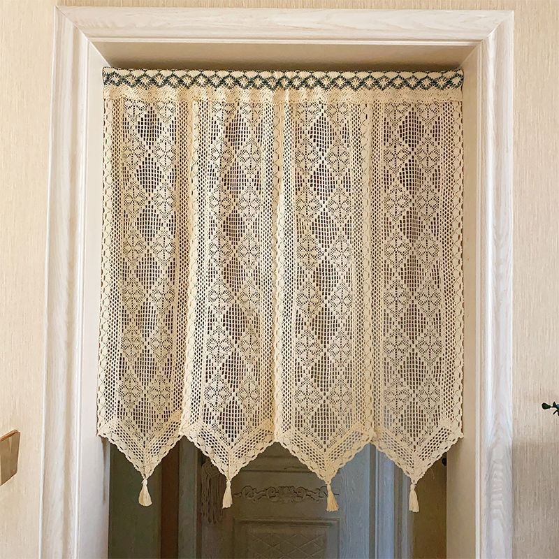 American Retro Pastoral Style Crocheted Door Curtain Feng Shui Curtain Bathroom Curtain Kitchen Partition