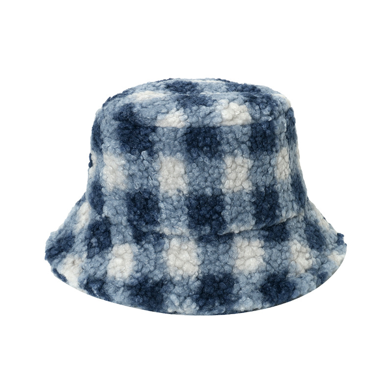 Color Block Pattern Winter Season Women's Simple Style Color Block Printing Flat Eaves Bucket Hat