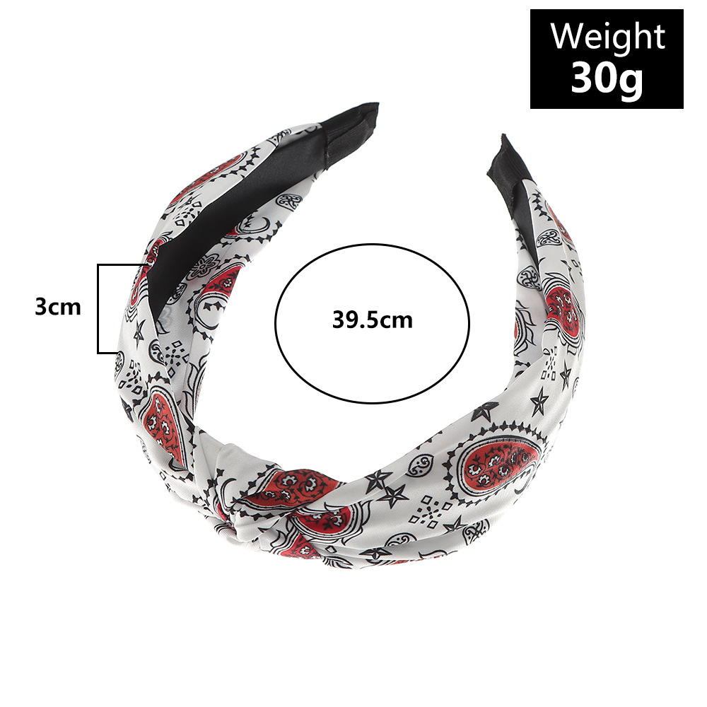 Fashion Printing Flower Fabric Pressed Hair Headband Wholesale display picture 2