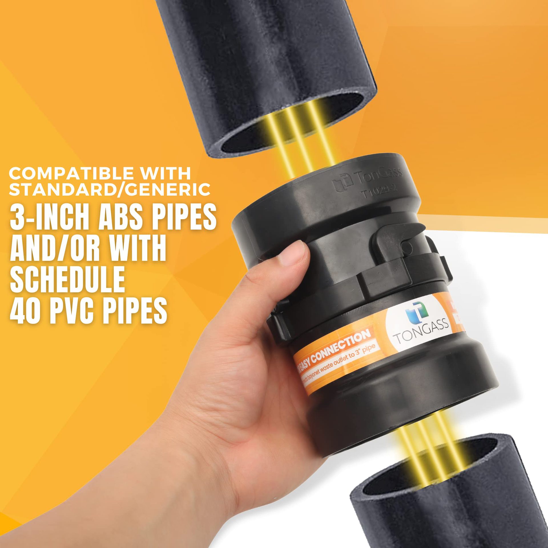 RV sewer hose connector adapter, ABS plastic terminal adapter, 3 inches 7.6cm
