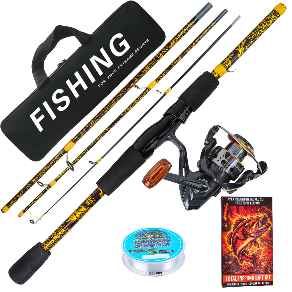 Cross-border 1.8M lure rod fishing gear set, four-section fishing rod, hand rod, outdoor fishing supplies, manufacturer wholesale customization