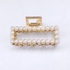Hairgrip from pearl, metal hairpins, fashionable universal crab pin, Korean style, simple and elegant design