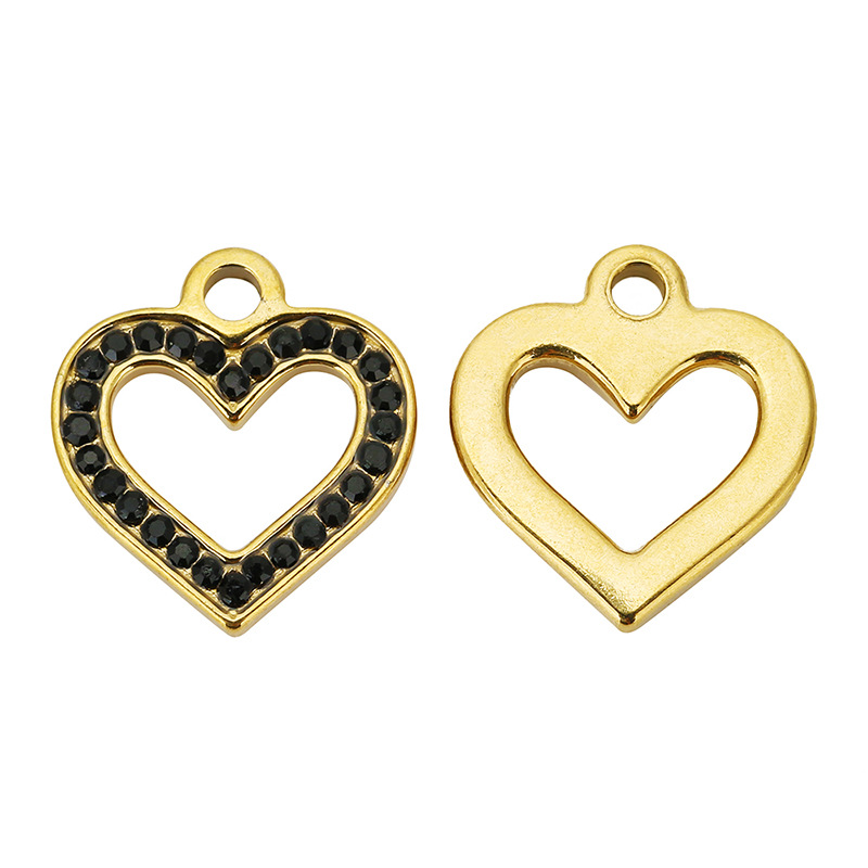 304 Stainless Steel Material 5 PCS/Package 304 Stainless Steel Heart Shape Pendant