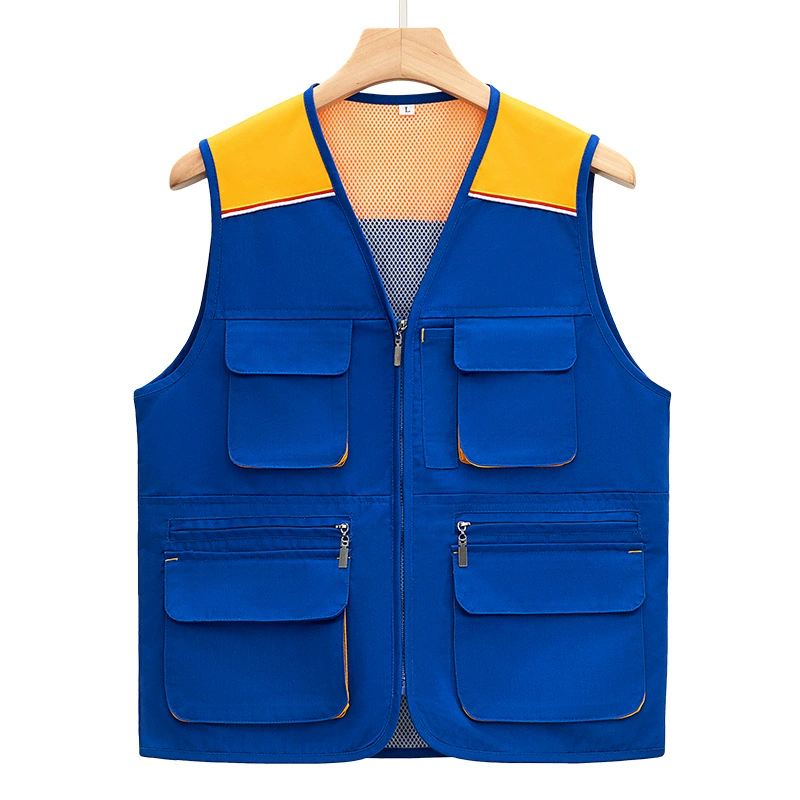 Весна и осень reflected? Это не требование: перевести: "Spring and Autumn Reflective Vest Mesh Color Blocking Multi-Pocket Vest Vest Volunteer Photography Group Work Vest Customized"