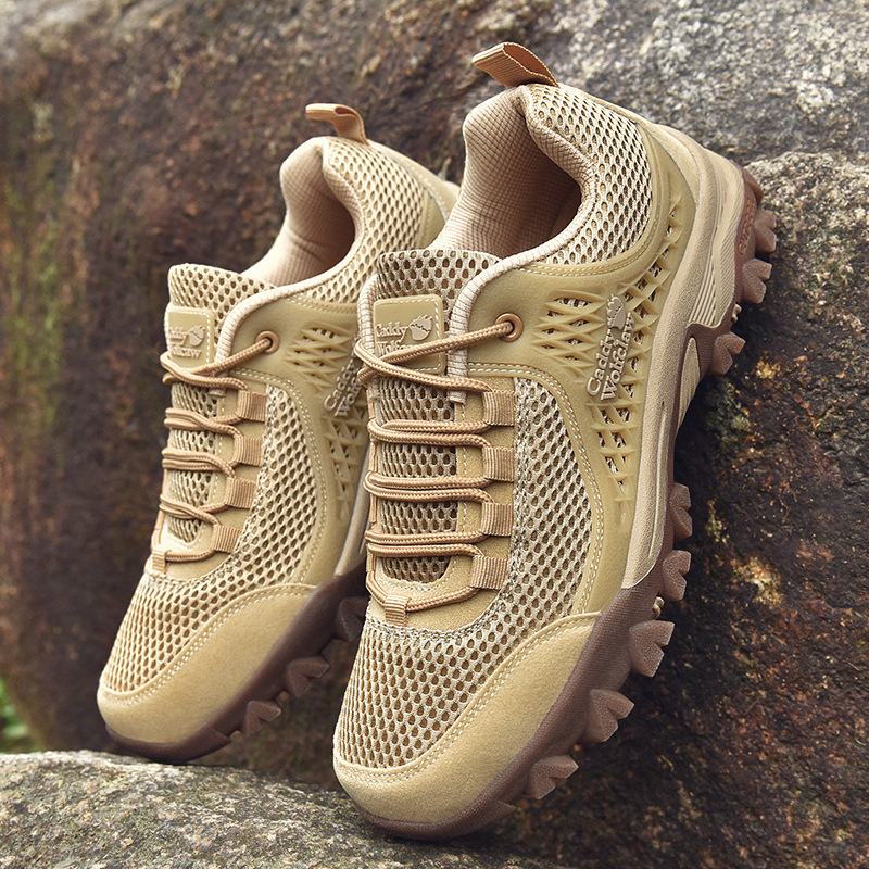 Men's Shoes with Beef Sole Men's Spring and Autumn Outdoor Mountaineering Shoes Summer Mesh Shoes Breathable sneaker plus size Travel Shoes