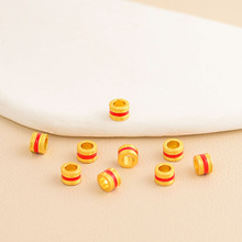 古法哑金滴油红绳桶珠顶珠隔珠DIY文玩编织手链项链配珠服饰配件