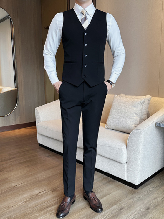 Venta directa de fábrica modelos de primavera y otoño versión coreana del chaleco de traje de hombre delgado de negocios casual de los hombres chaleco de traje profesional chaleco