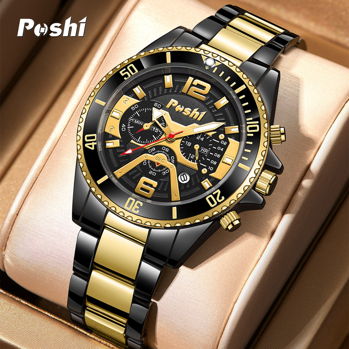 Waterproof men's quartz watches