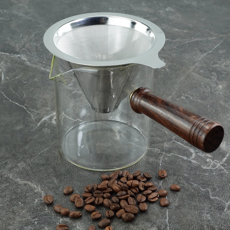 304 stainless steel coffee filter American funnel-shaped drip double-layer encryption 800 mesh coffee filter