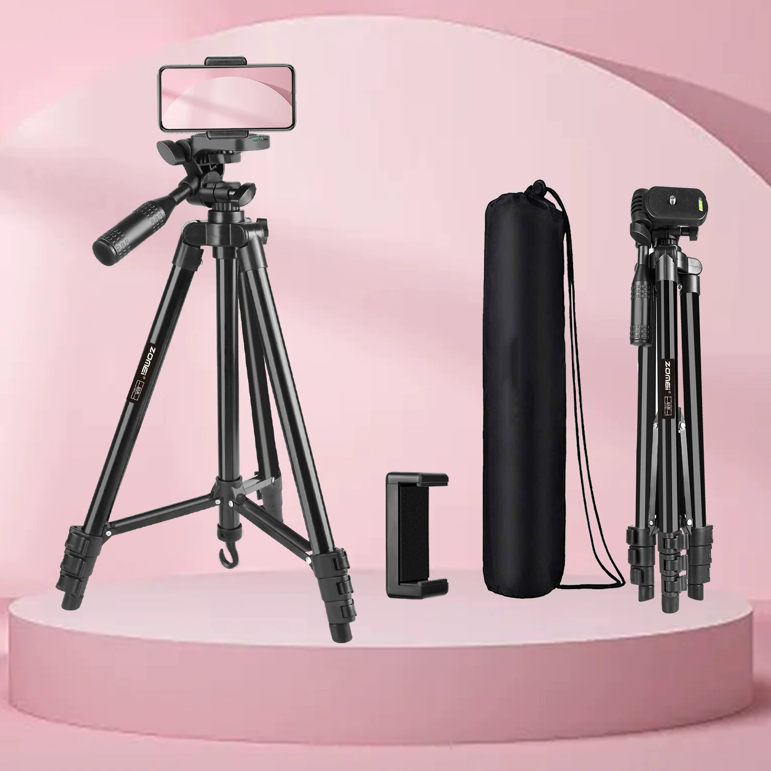 Q130 Подставка для мобильного телефона для фотосъемки в прямом эфире 1.3m Анкерный напольный штатив Портативный штатив из алюминиевого сплава