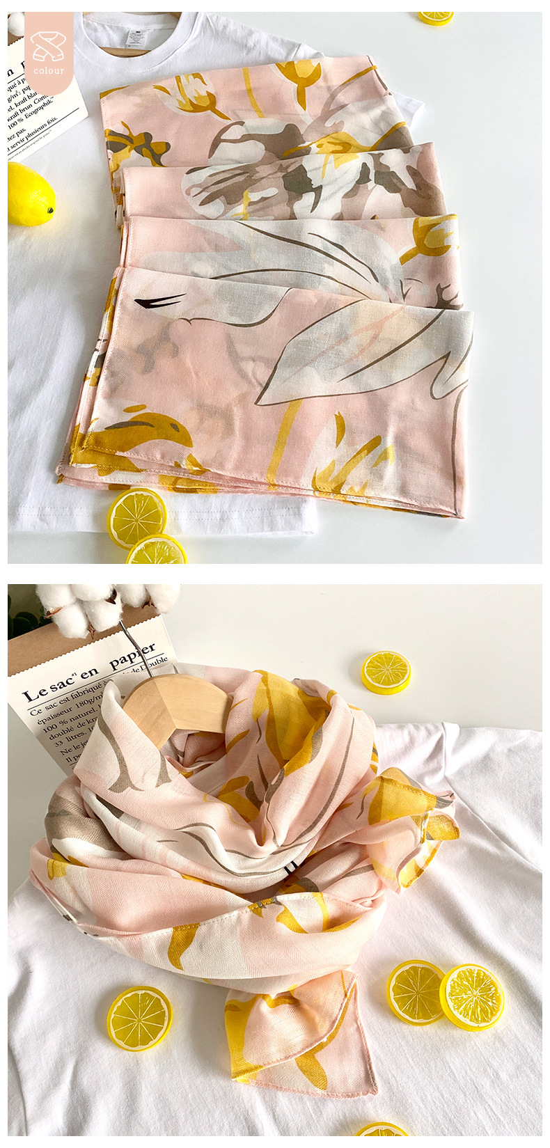 150g Weight Silk Scarf Classification Beach Occasion Polyester Material Printing Pattern Summer, Spring Season Women's Gender Elegant, Vacation Style Women's Elegant Vacation Printing Polyester Silk Scarf 15