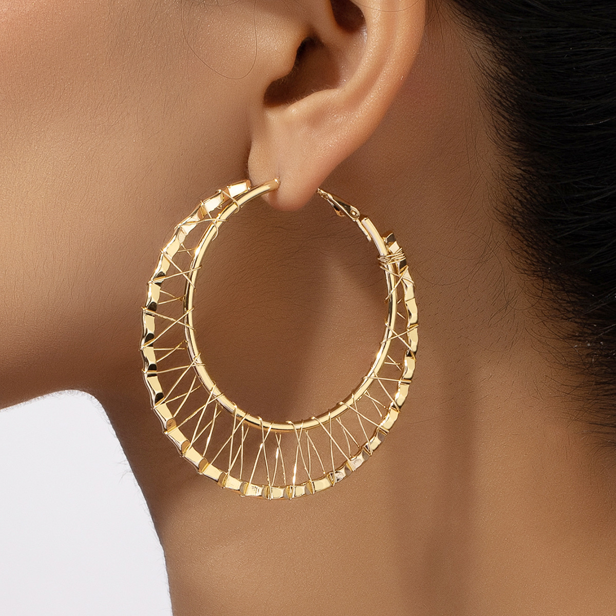 Alloy Material 1 Pair Retro Modern Style Geometric Plating Alloy Earrings