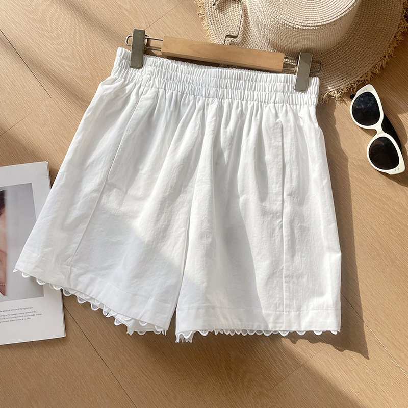 New summer sports shorts with high waist and drapey A-line design for petite women, featuring an elastic waist and stylish wide-leg five-point length New summer sports shorts with high waist and drapey A-line design for petite women, featuring an elastic waist and stylish wide-leg five-point length